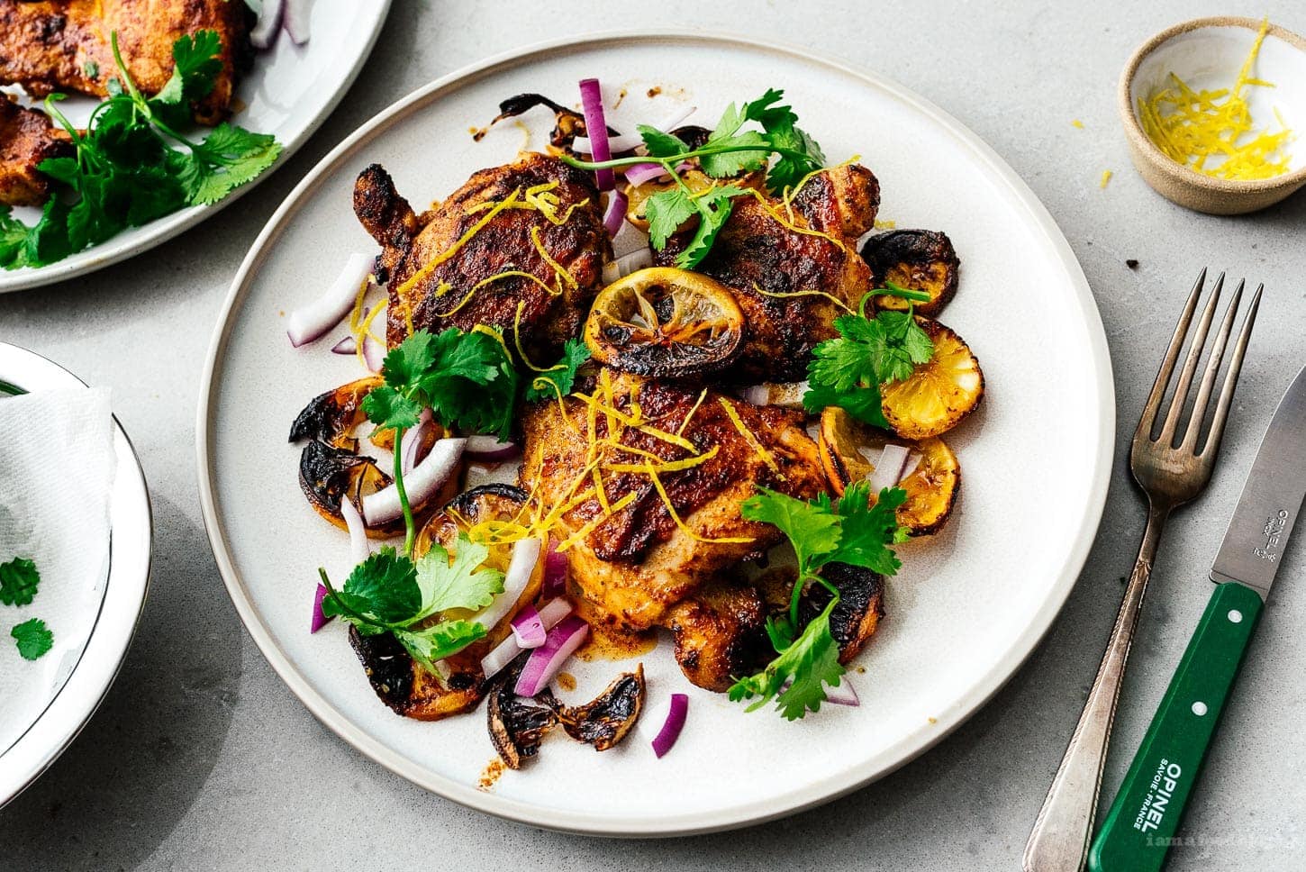 air fryer chicken thighs | www.iamafoodblog.com