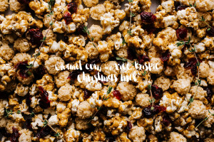 festive christmas popcorn and rice krispie mix - www.iamafoodblog.com
