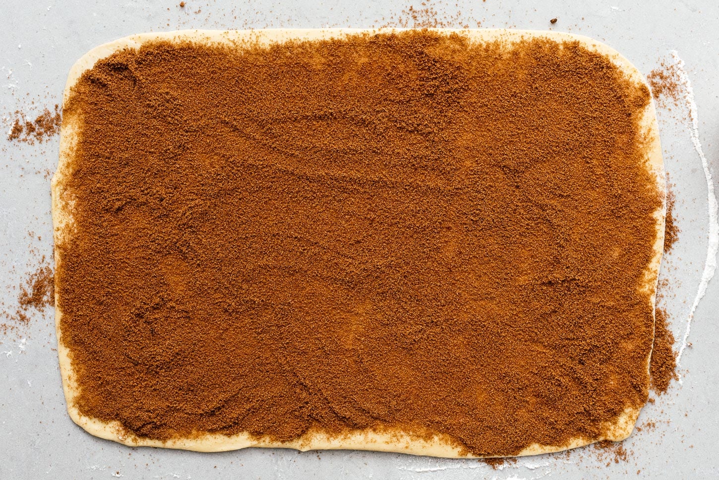 cinnamon roll before rolling | www.iamafoodblog.com