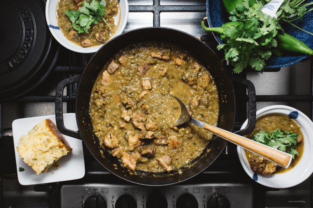 Slow Cooker Green Chili Hatch Chile Verde Recipe | www.iamafoodblog.com