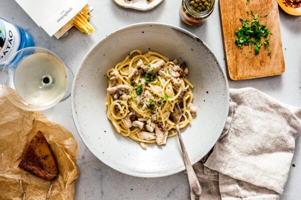 The Creamiest Creamy Chicken and Bacon Pasta Recipe | www.iamafoodblog.com