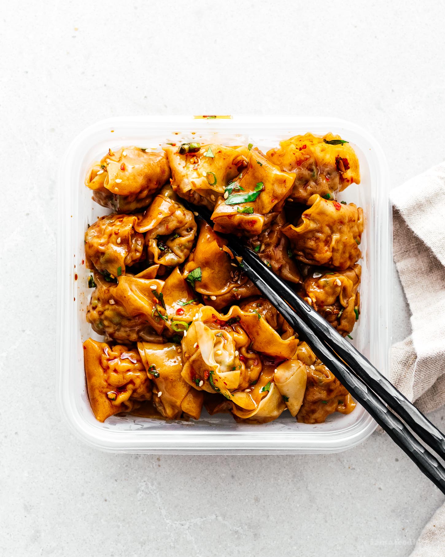 Spicy Chili Oil Wontons Recipe | www.iamafoodblog.com