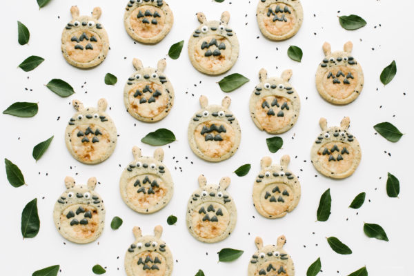totoro black sesame sugar cookies - www.iamafoodblog.com
