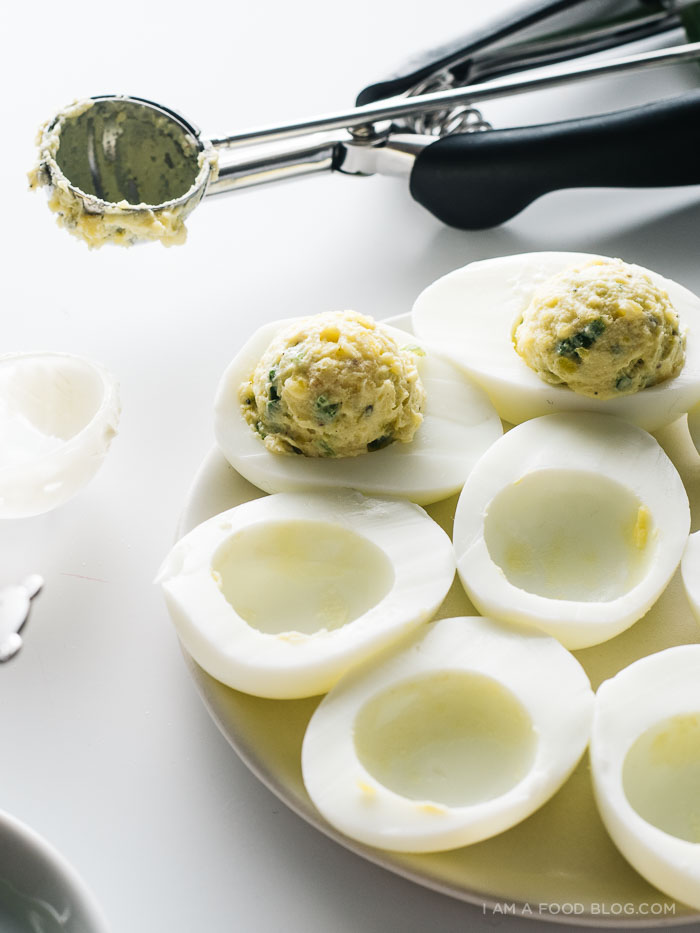 jalapeno popper deviled eggs recipe - www.iamafoodblog.com