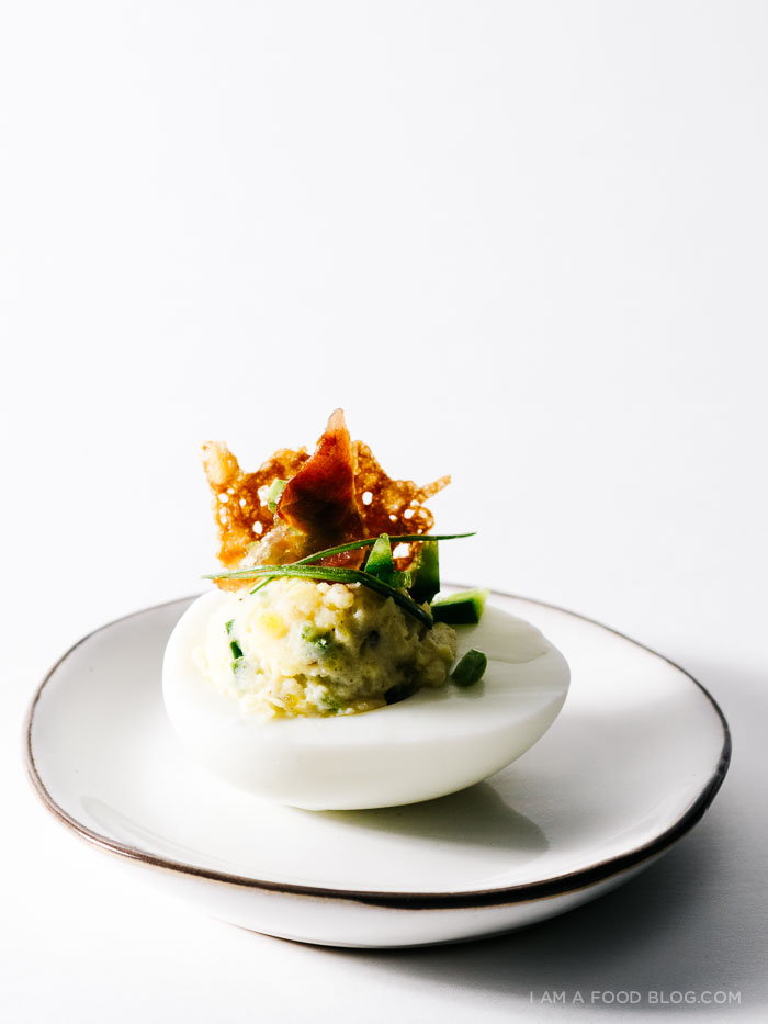 jalapeno popper deviled eggs recipe - www.iamafoodblog.com