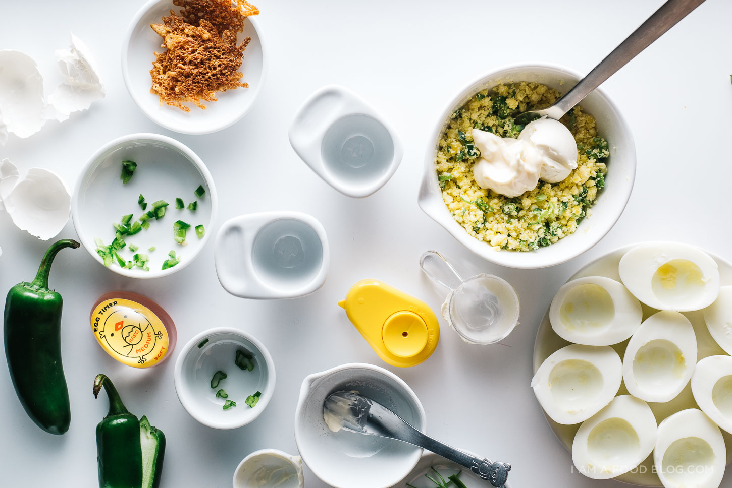 jalapeno popper deviled eggs recipe - www.iamafoodblog.com