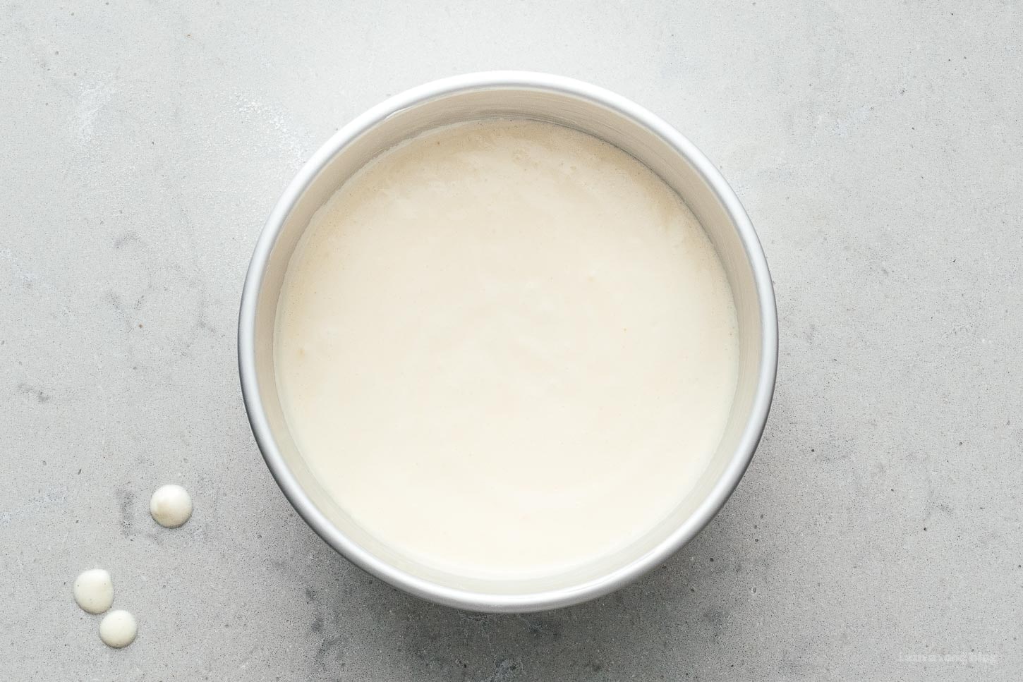 cheesecake batter in pan | www.iamafoodblog.com
