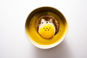 easy kabocha soup with totoro egg in a hole recipe - www.iamafoodblog.com