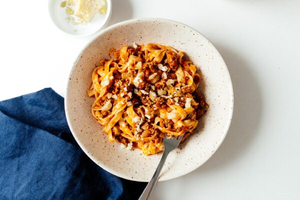 Keto-Friendly Low Carb Bolognese with Shirataki Noodles | www.iamafoodblog.com