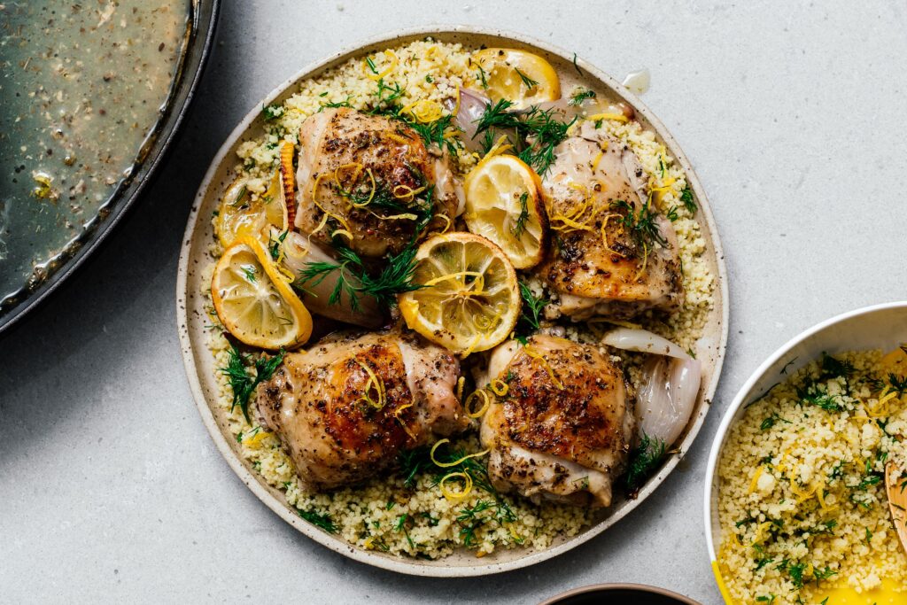 Lemon Pepper Chicken with Lemon and Dill Cous Cous Recipe | www.iamafoodblog.com