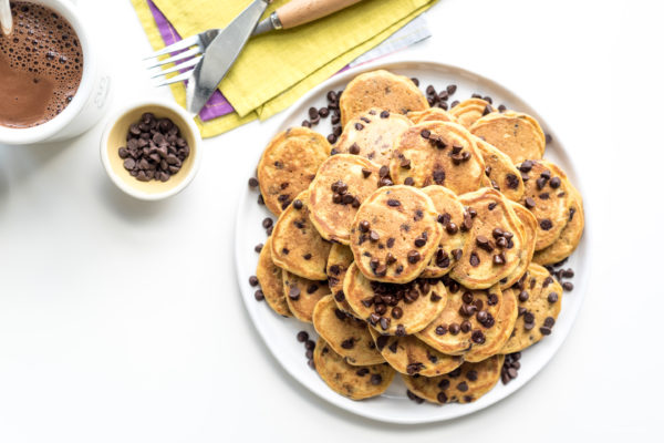One-Bowl Pumpkin Chocolate Chip Mini Pancakes - www.iamafoodblog.com