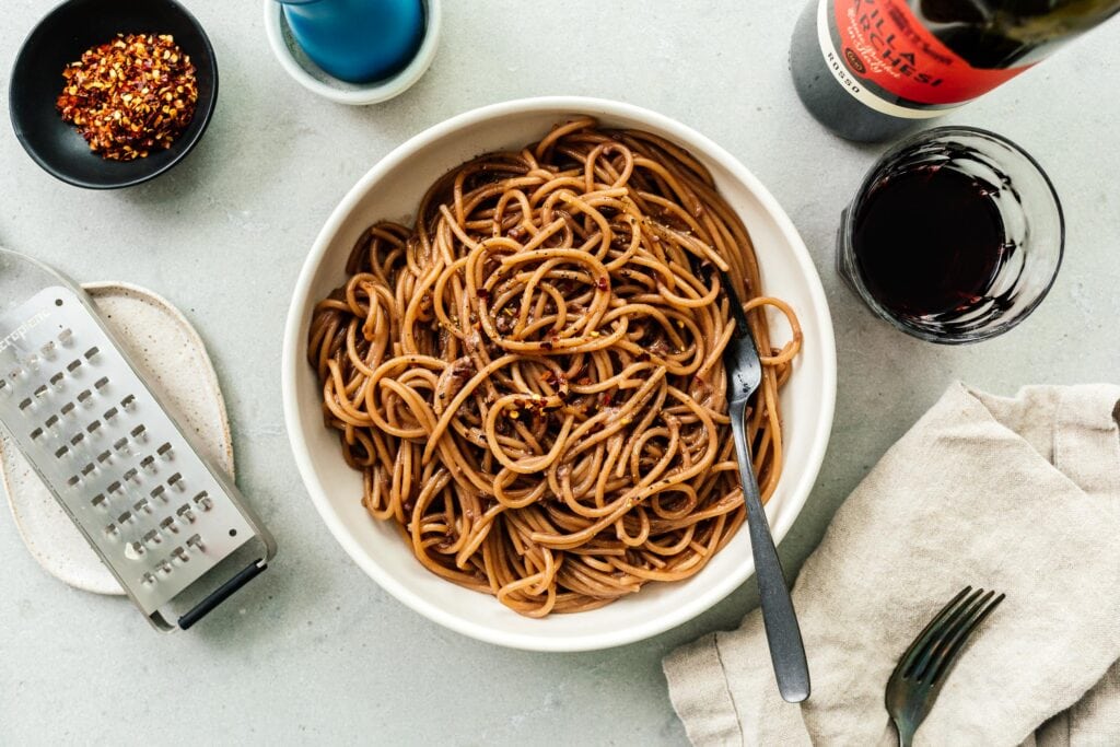 red wine spaghetti | www.iamafoodblog.com