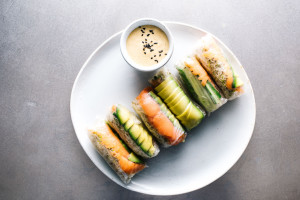 salmon avocado summer rolls recipe - www.iamafoodblog.com