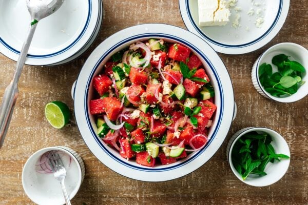 watermelon salad with feta | www.iamafoodblog.com